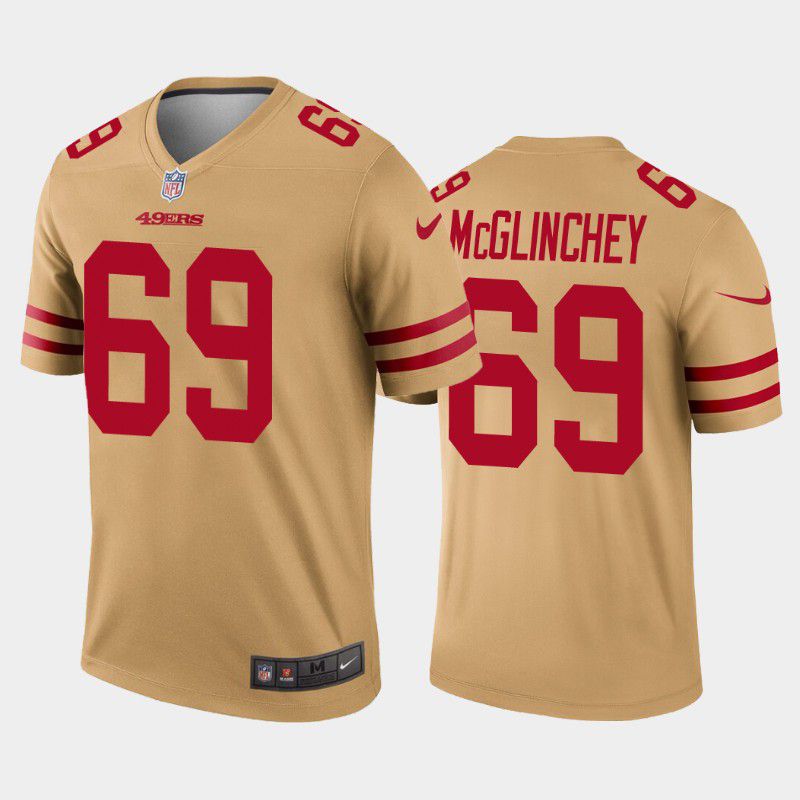 Men San Francisco 49ers #69 Mike McGlinchey Nike Gold Inverted Legend NFL Jersey